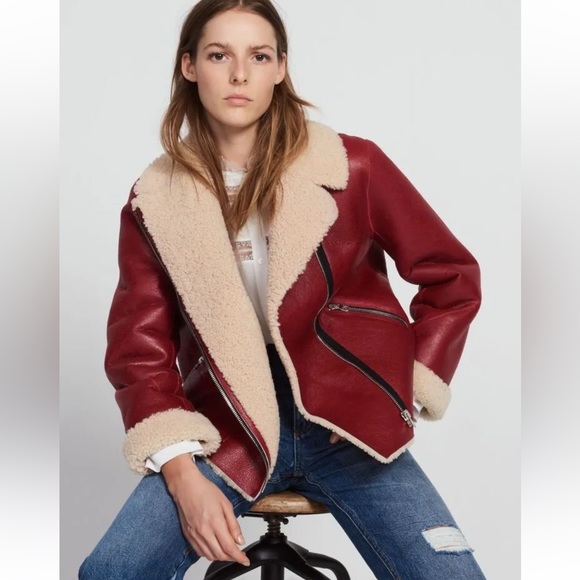 SANDRO Alan Shearling Jacket - Picture 3 of 3